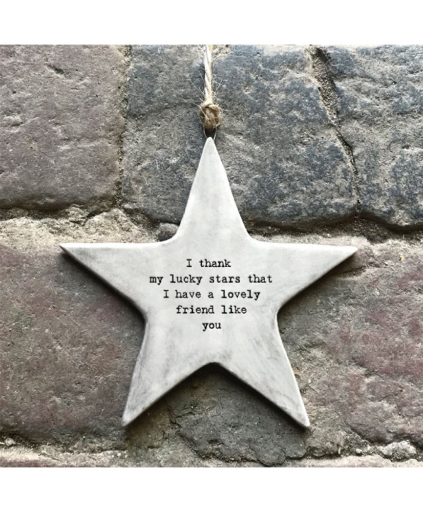 Κρεμαστό Αστέρι Ρουστίκ Από Πορσελάνη Lucky Stars