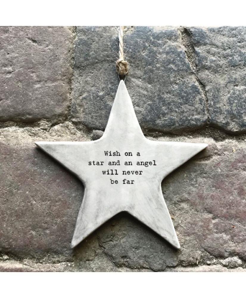Κρεμαστό Αστέρι Ρουστίκ Από Πορσελάνη Wish On A Star