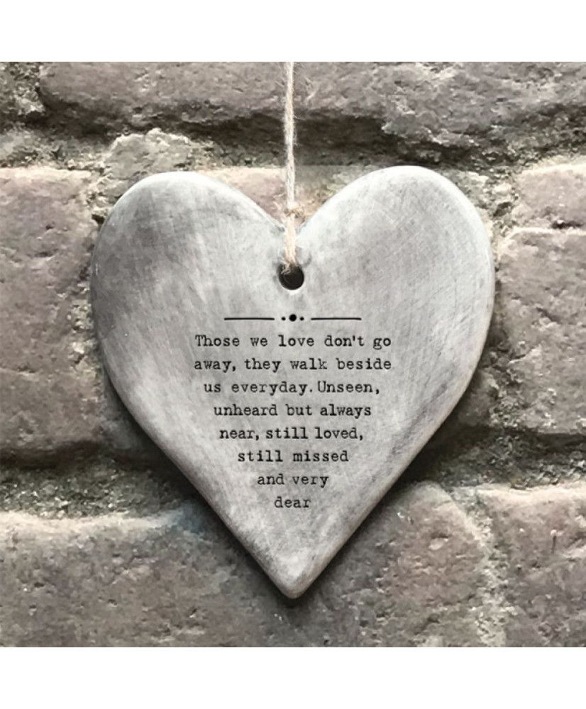 Κρεμαστή Καρδιά Ρουστίκ Από Πορσελάνη Those We Love Don't Go