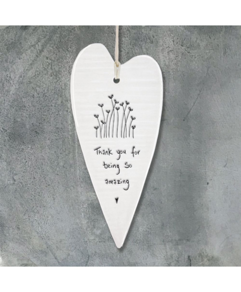 Κρεμαστή Καρδιά Μακριά Από Πορσελάνη Thank You Amazing