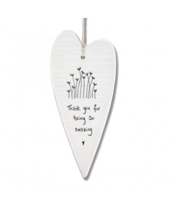 Κρεμαστή Καρδιά Μακριά Από Πορσελάνη Thank You Amazing