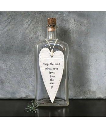 Κρεμαστή Καρδιά Μακριά Από Πορσελάνη Help More Bees