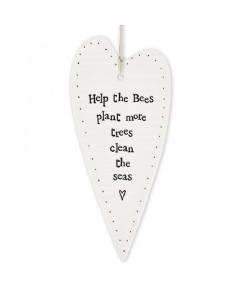 Κρεμαστή Καρδιά Μακριά Από Πορσελάνη Help More Bees