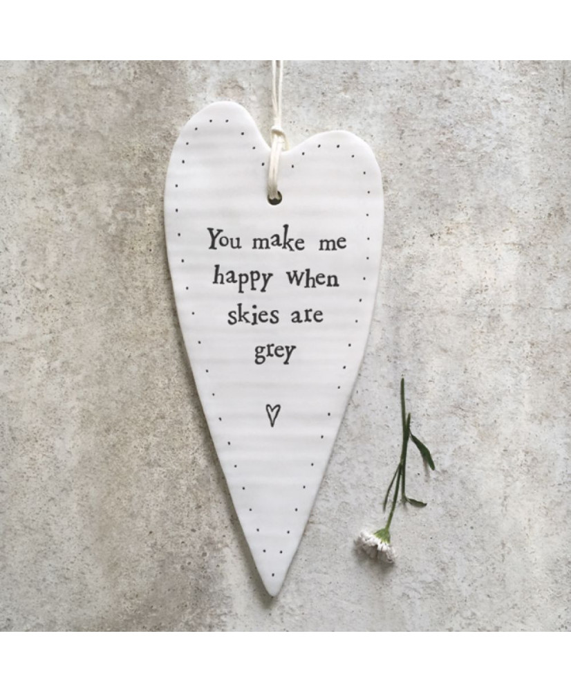 Κρεμαστή Καρδιά Μακριά Από Πορσελάνη Happy