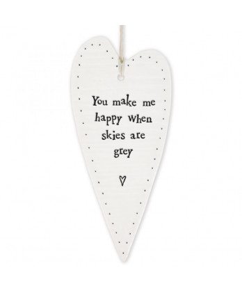 Κρεμαστή Καρδιά Μακριά Από Πορσελάνη Happy