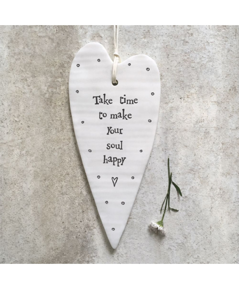 Κρεμαστή Καρδιά Μακριά Από Πορσελάνη Take Time