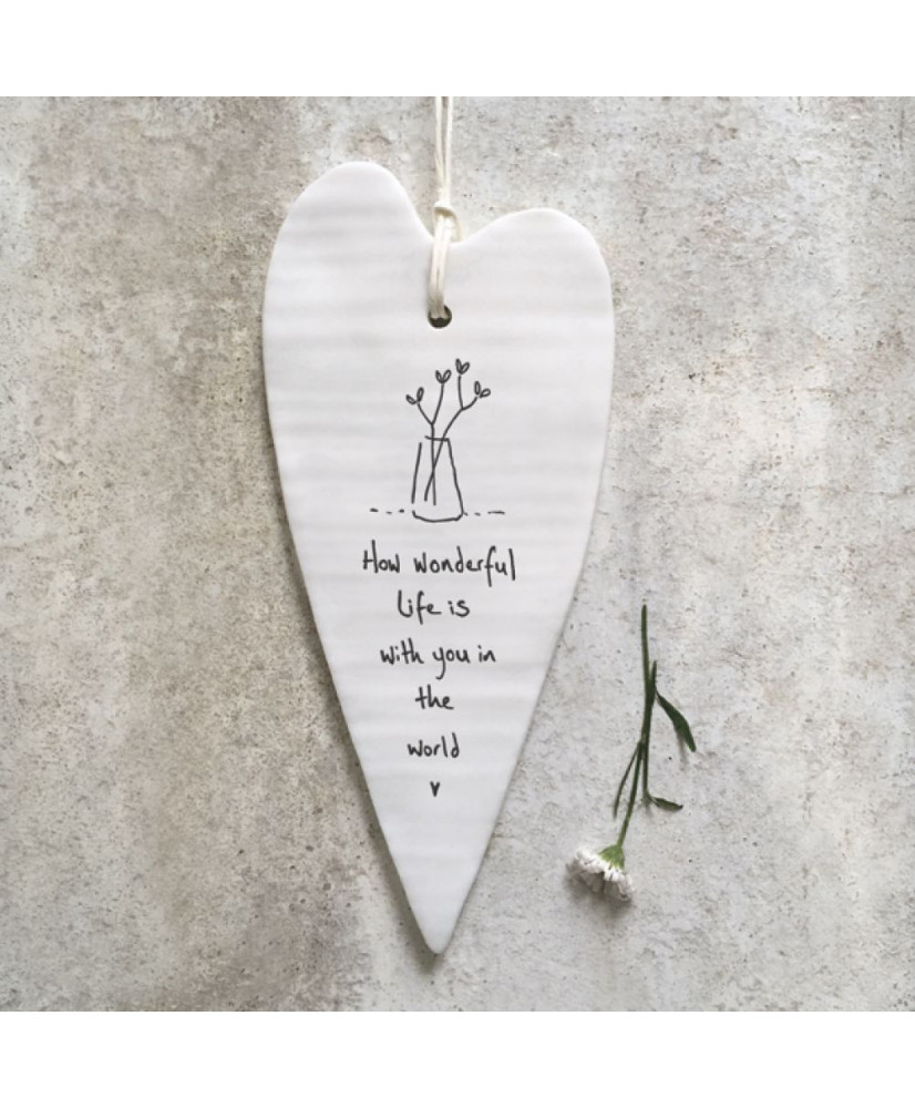 Κρεμαστή Καρδιά Μακριά Από Πορσελάνη How Wonderful Life Is
