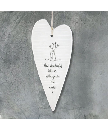 Κρεμαστή Καρδιά Μακριά Από Πορσελάνη How Wonderful Life Is