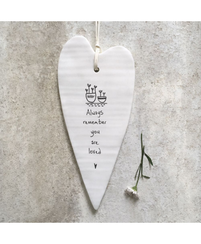 Κρεμαστή Καρδιά Μακριά Από Πορσελάνη Always Remember