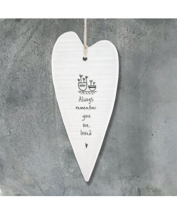 Κρεμαστή Καρδιά Μακριά Από Πορσελάνη Always Remember