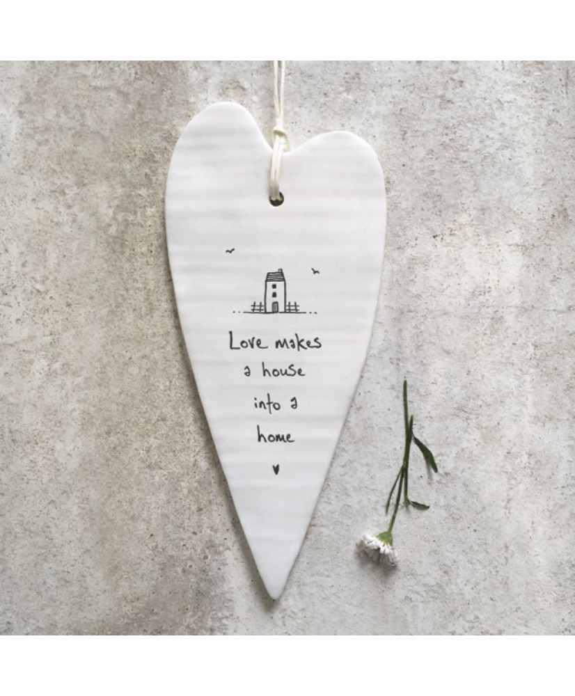 Κρεμαστή Καρδιά Μακριά Από Πορσελάνη Love makes