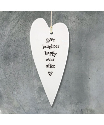 Κρεμαστή Καρδιά Από Πορσελάνη Love