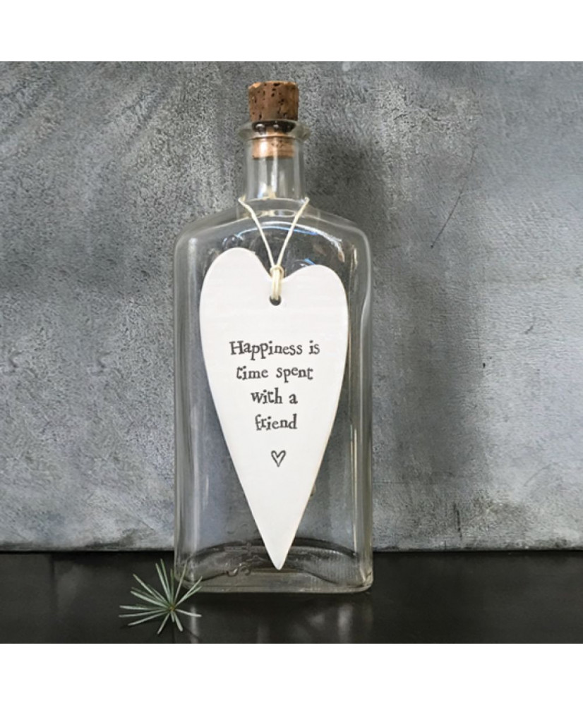 Κρεμαστή Καρδιά Από Πορσελάνη Happiness