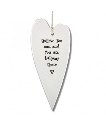 Κρεμαστή Καρδιά Μακριά Από Πορσελάνη Believe