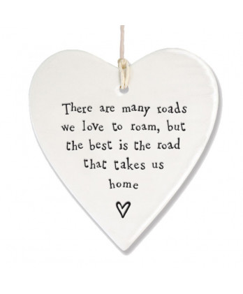 Κρεμαστή Καρδιά Στρογγυλή Από Πορσελάνη There Are Many Roads