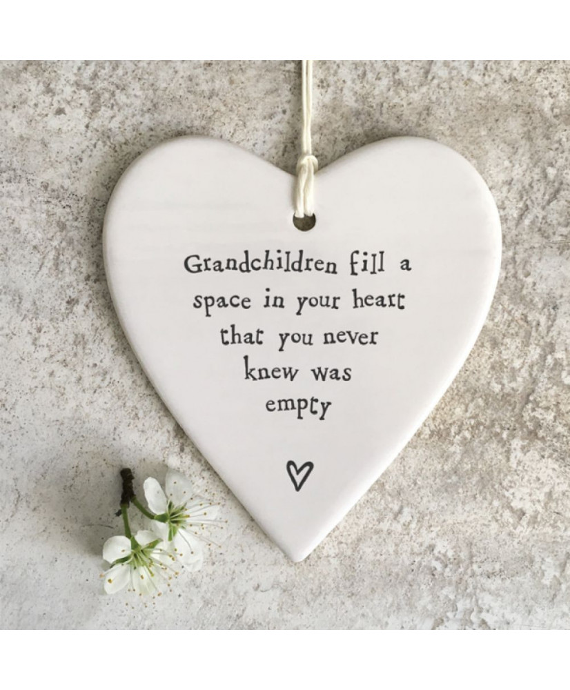 Κρεμαστή Καρδιά Από Πορσελάνη Grandchildren Fill
