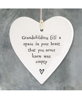 Κρεμαστή Καρδιά Από Πορσελάνη Grandchildren Fill