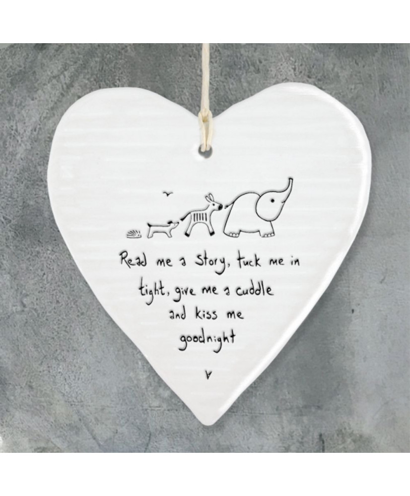 Κρεμαστή Καρδιά Στρογγυλή Από Πορσελάνη Read Me A Story