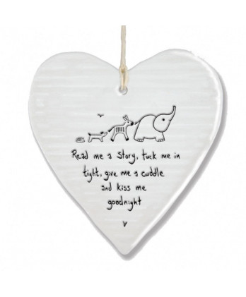 Κρεμαστή Καρδιά Στρογγυλή Από Πορσελάνη Read Me A Story