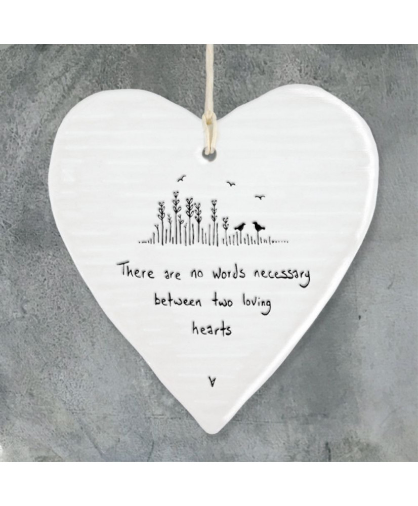 Κρεμαστή Καρδιά Στρογγυλή Από Πορσελάνη Two Loving Hearts