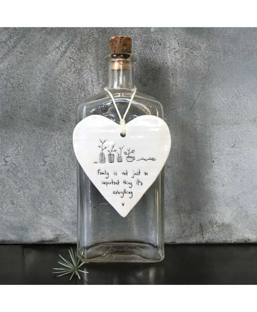 Κρεμαστή Καρδιά Στρογγυλή Από Πορσελάνη Family Important