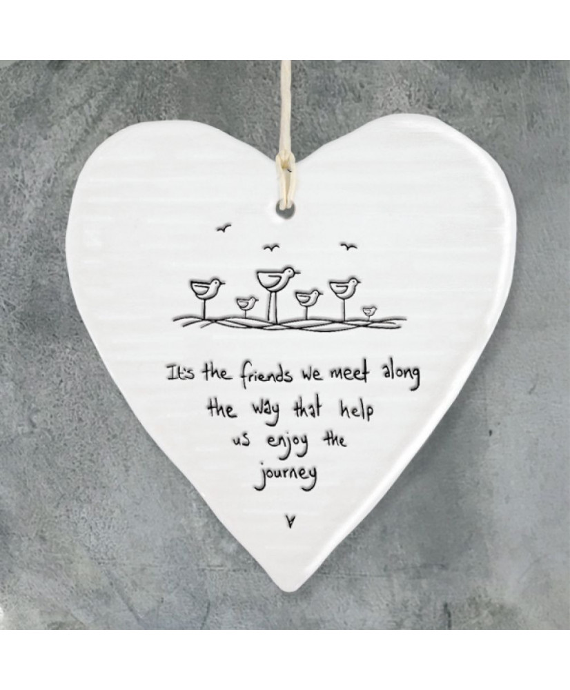 Κρεμαστή Καρδιά Στρογγυλή Από Πορσελάνη Friends We Meet