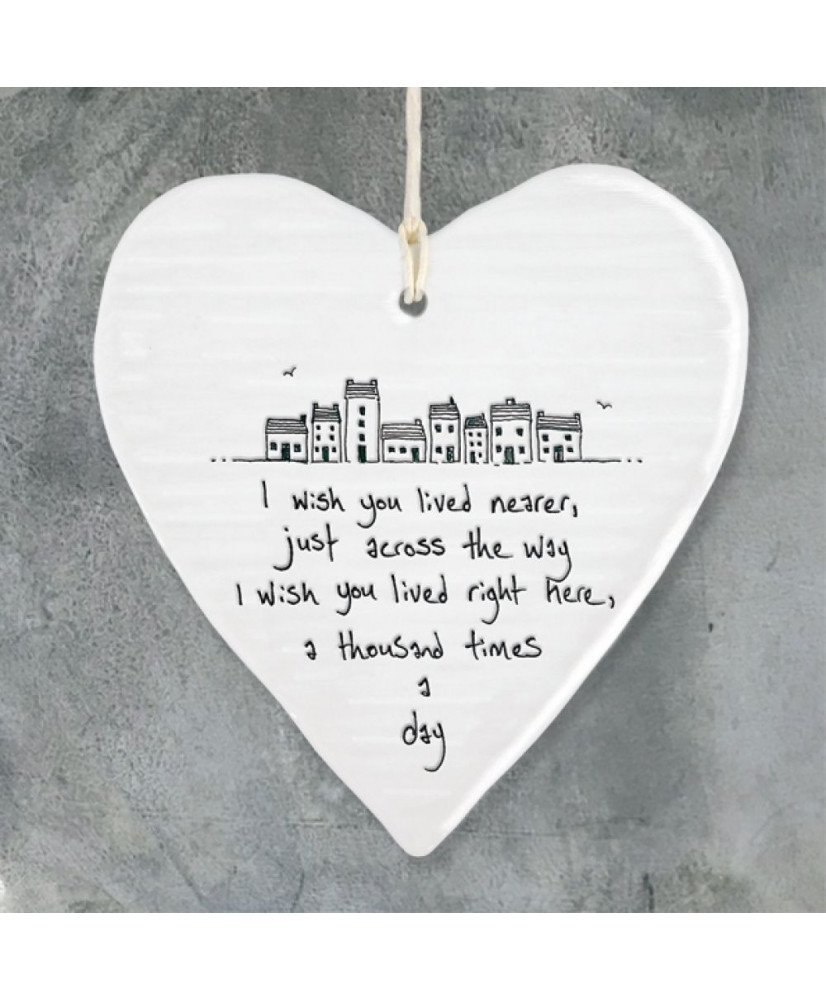 Κρεμαστή Καρδιά Από Πορσελάνη I Wish