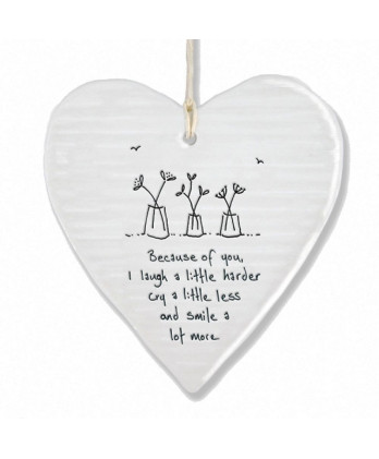 Κρεμαστή Καρδιά Από Πορσελάνη Because Of You