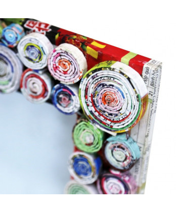 Κορνίζα Πολύχρωμη Από Ανακυκλωμένα Περιοδικά 17x22εκ