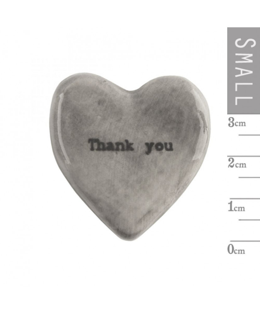 Πέτρα καρδιά Από Πορσελάνη Μικρή Thank you