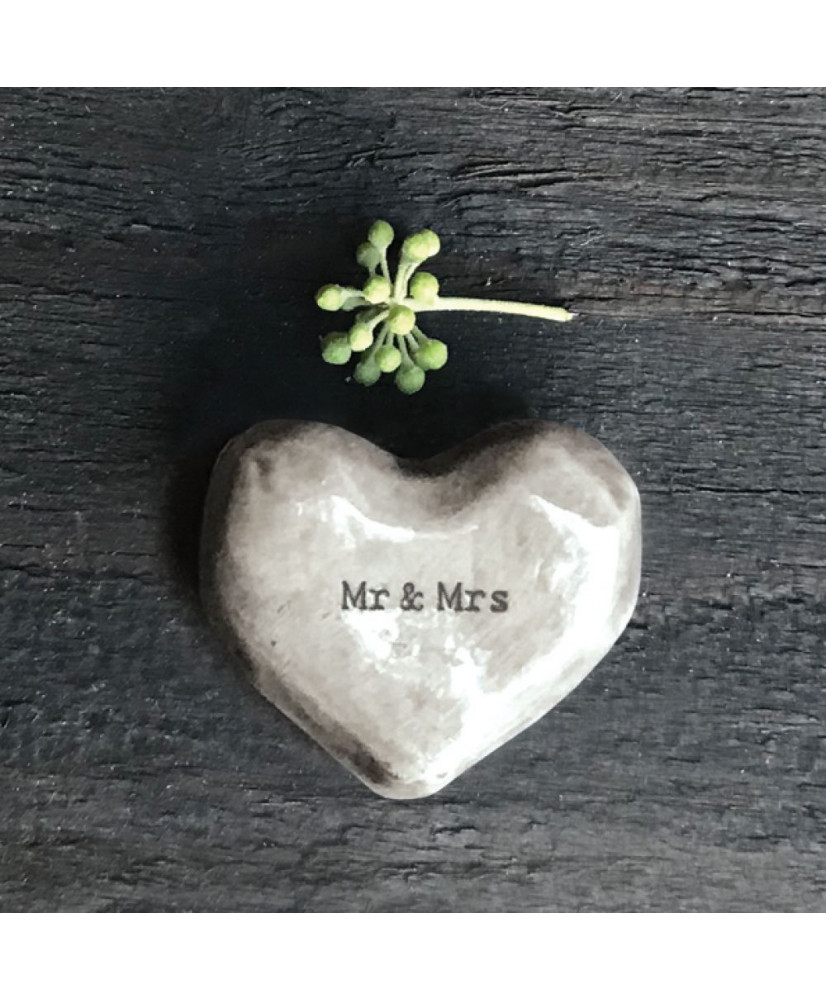 Πέτρα καρδιά Από Πορσελάνη Μικρή Mr & Mrs