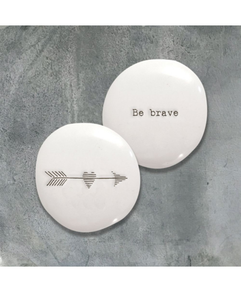 Βότσαλο Από Λευκή Πορσελάνη Be Brave