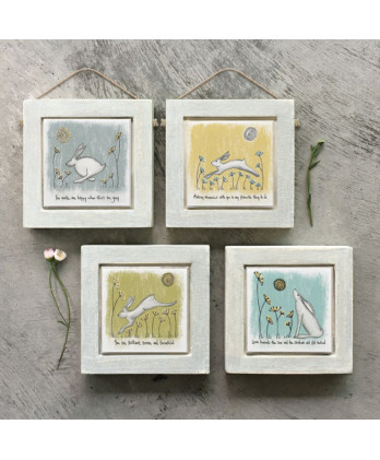 Καδράκι Ξύλινο Με Σχέδιο Λαγό Και Μήνυμα Brilliant 10εκ