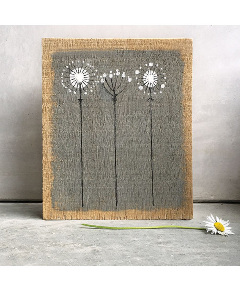 Καδράκι Ξύλινο Ζωγραφισμένο Με Λουλούδια 16x13εκ