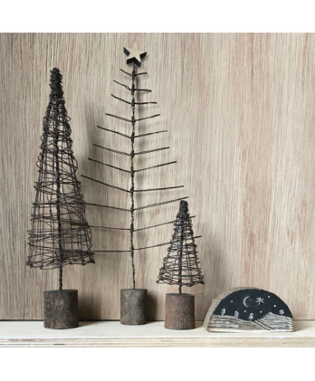 Κορμός Ξύλινος Silhouette Με Σχέδιο Νυχτερινό Ουρανό 4,7x9,5εκ