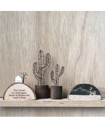 Κορμός Ξύλινος Silhouette Με Σχέδιο Σπίτι Στα Βουνά  4,7x9,5εκ