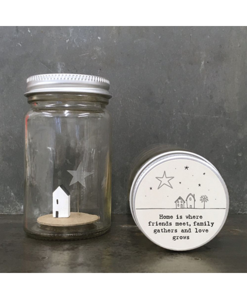 Βάζο Με Ξύλινο Σπιτάκι – Αστεράκι Και Μήνυμα Home Friends Meet 5x9,5εκ