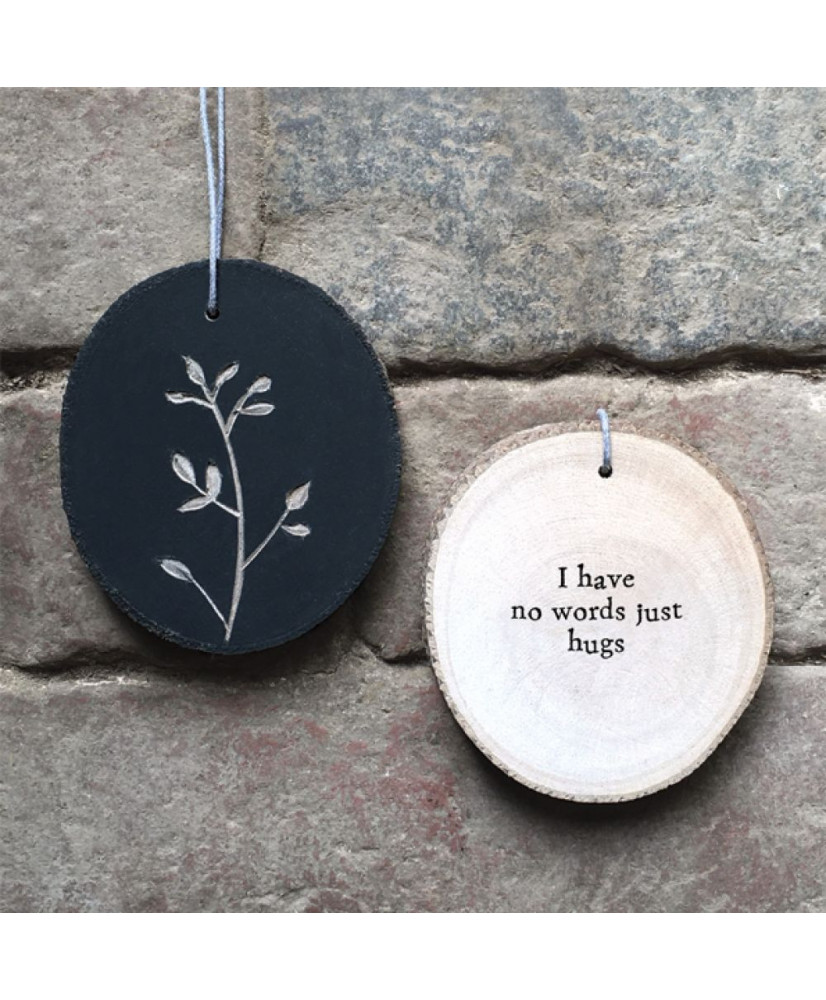 Κορμός Ξύλινος Κρεμαστός Silhouette Με Σχέδιο Φύλλα Και Μήνυμα I Have No Words 10εκ