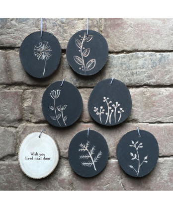 Κορμός Ξύλινος Κρεμαστός Silhouette Με Σχέδιο Φτέρη Και Μήνυμα Bless This Home 10εκ