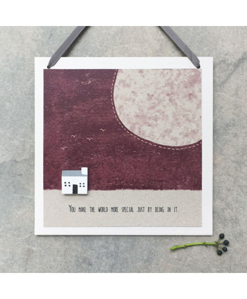 Καδράκι Ξύλινο Κρεμαστό Με Μήνυμα You make the world special 18εκ