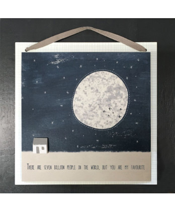 Καδράκι Ξύλινο Κρεμαστό Με Μήνυμα Seven billion people 18εκ