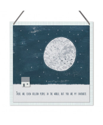 Καδράκι Ξύλινο Κρεμαστό Με Μήνυμα Seven billion people 18εκ