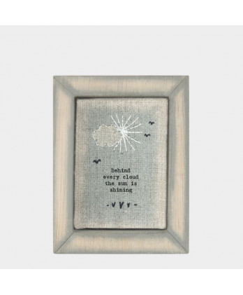 Καδράκι Ξύλινο Με Κέντημα Και Μήνυμα Home is 9,5x2x12,5εκ