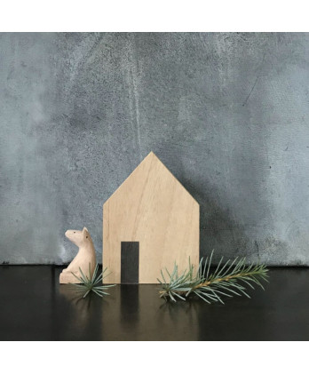 Ξύλινο Μικρό Σπιτάκι Με Φυσικό Χρώμα