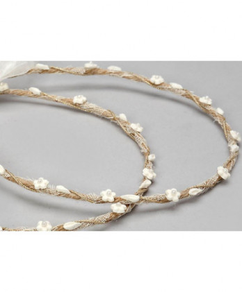 Στέφανα Χειροποίητα Vintage Από Φυσικό Κορδόνι Με Μαργαρίτες Και Φύλλα Σε Λευκό Χρώμα