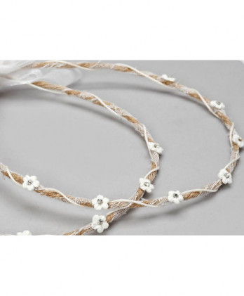 Στέφανα Χειροποίητα Vintage Από Φυσικό Κορδόνι Με Λευκές Μαργαρίτες