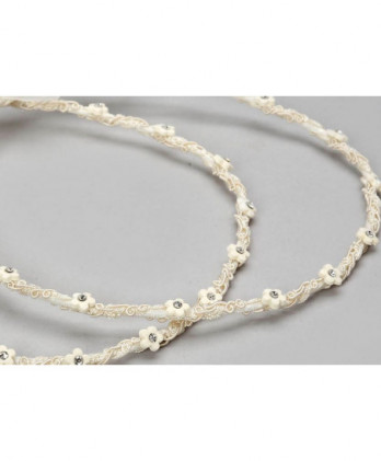 Στέφανα Χειροποίητα Vintage Από Κορδόνι Δαντέλα Με Μαργαρίτες Σε Ιβουάρ Χρώμα