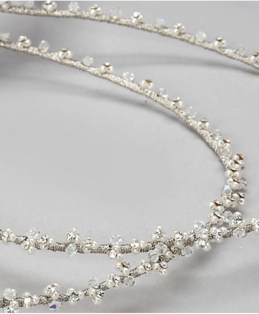 Στέφανα Χειροποίητα Επαργυρωμένα Vintage Με Πέρλες Και Στρας