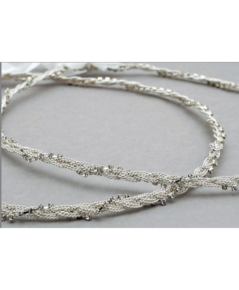 Στέφανα Χειροποίητα Επαργυρωμένα Vintage Με Πλεκτό Σχέδιο Και Μία Στριφτή Βέργα Με Στρας.