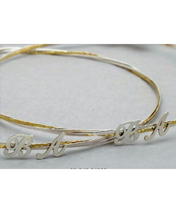 Στέφανα Χειροποίητα Επαργυρωμένα Vintage Τριπλές Βέργες Σε Ασημί – Χρυσό Χρώμα Και Με Ασημένια Αρχικά